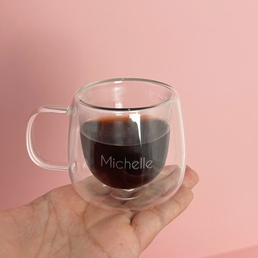 Xícara com Parede Dupla Personalizada 80ml| AMOUH