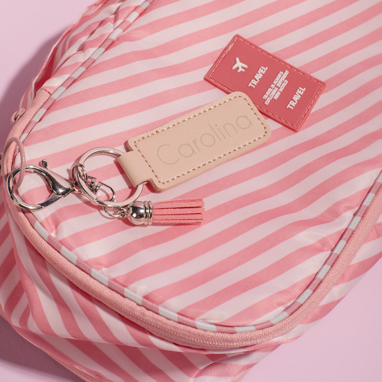 Necessaire de viagem listras com Gancho | AMOUH