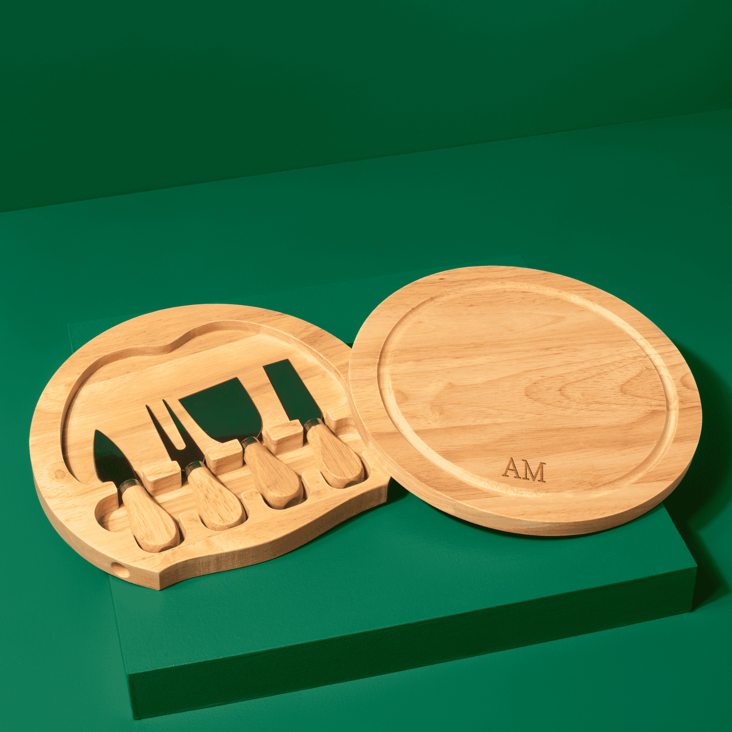 Tábua de queijos bambu com utensílios servir | AMOUH