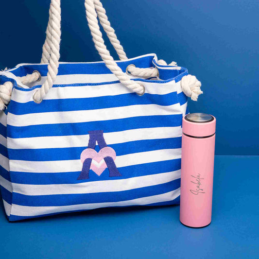 Bolsa sacola tote de ombro listras | Amouh