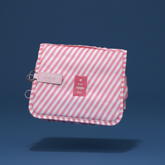 Necessaire de viagem listras com Gancho | AMOUH