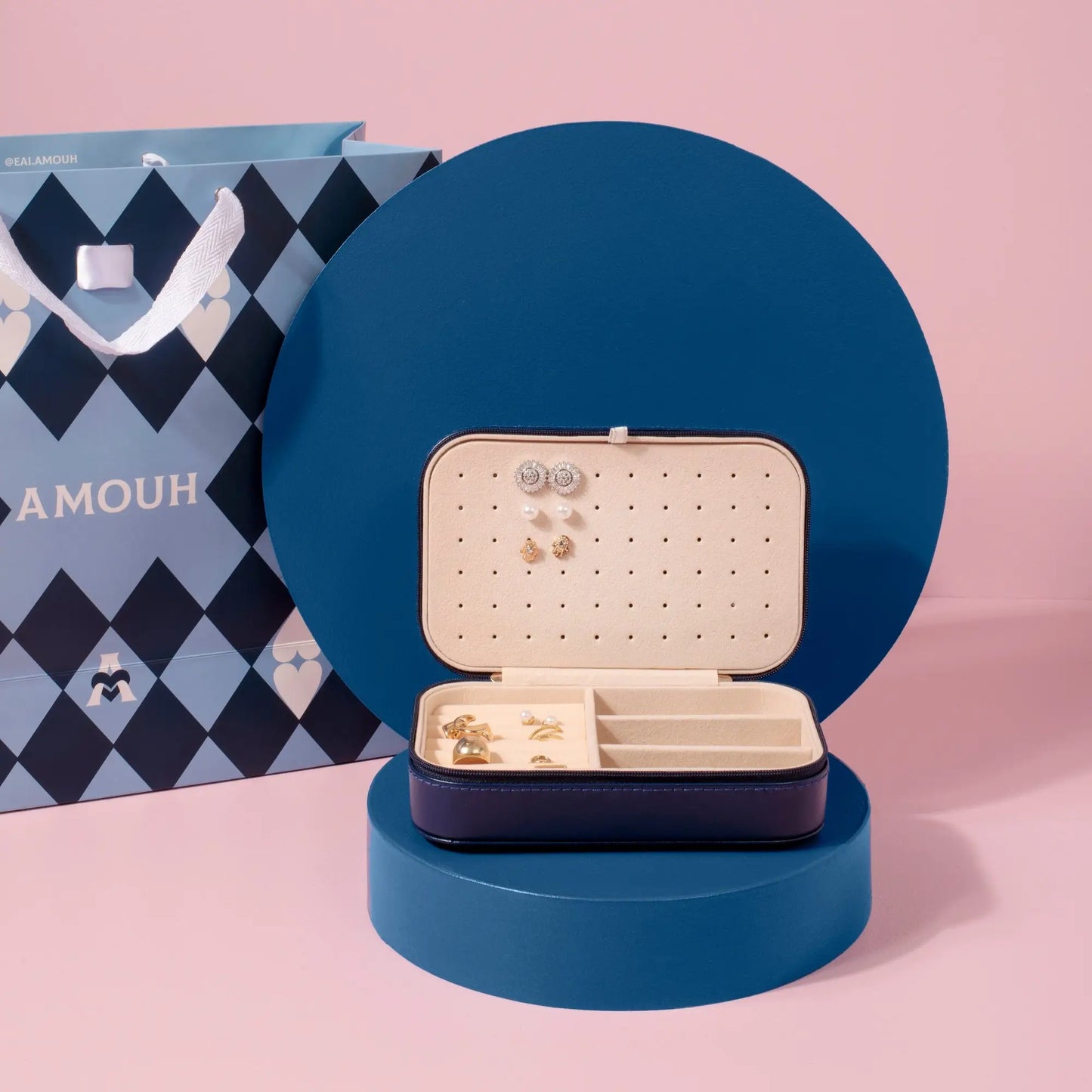 Box To Go G com Zipper - Porta Joias Portátil Personalizado | AMOUH