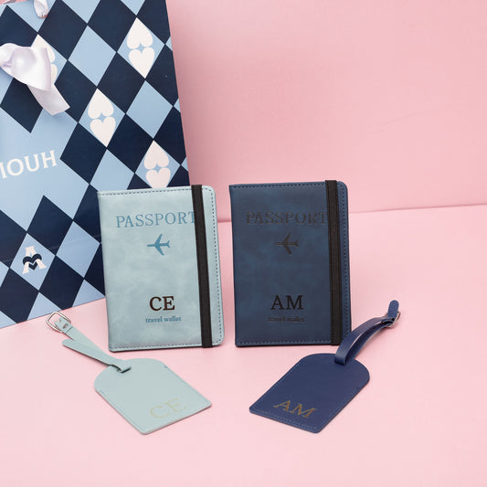 Travel Case porta passaporte + Tag de mala personalizados a laser| Amouh