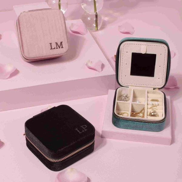 Box to go Veludo - Porta Joias Portátil Personalizado | AMOUH