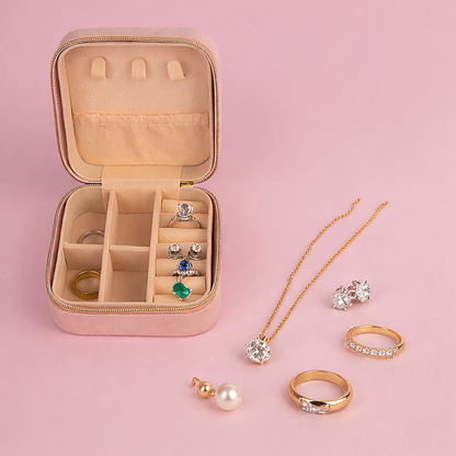 Box to go Veludo - Porta Joias Portátil Personalizado | AMOUH