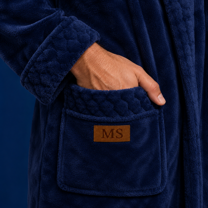 Roupão Deluxe Personalizado Azul Marinho - Especial Dia dos Pais | Amouh
