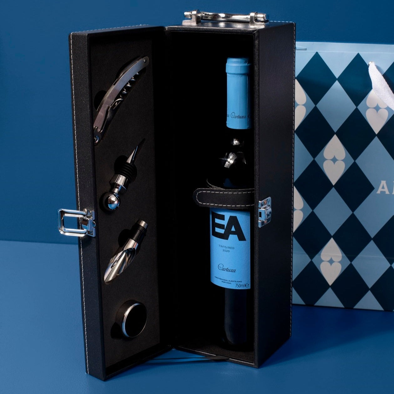 Maleta porta vinho Deluxe personalizada a Laser | AMOUH