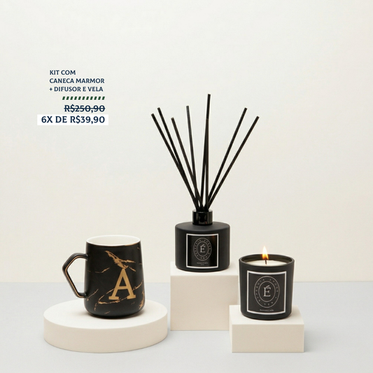 Kit PROMO 2 Dia das Mães SENSAÇÃO – Difusor, Vela e Caneca Personalizada