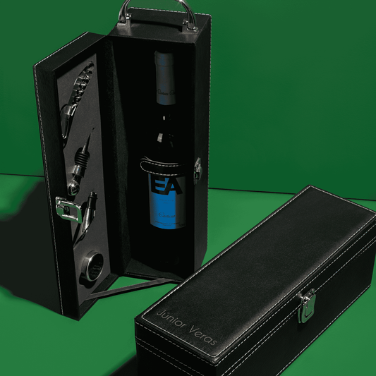 Maleta porta vinho Deluxe personalizada a Laser | AMOUH