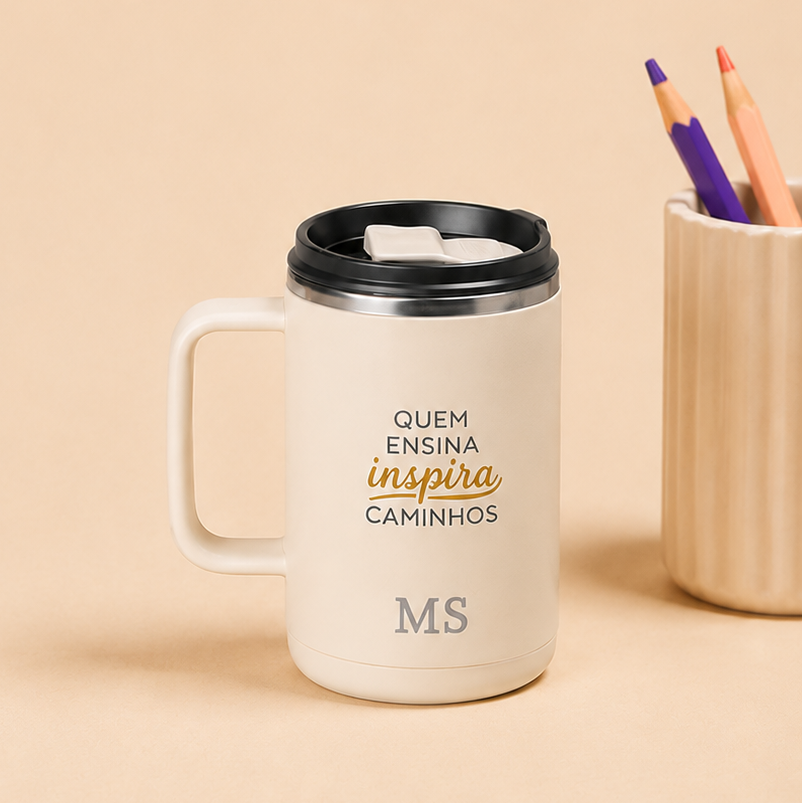 Caneca Térmica de Café Personalizada 400ml | AMOUH