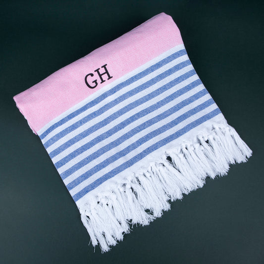 Toalha canga de praia turca personalizada com inciais | Amouh
