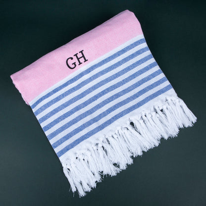 Toalha canga de praia turca personalizada com inciais | Amouh