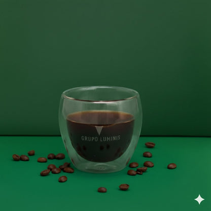 Copo de Café Parede Dupla em Vidro Personalizado | AMOUH