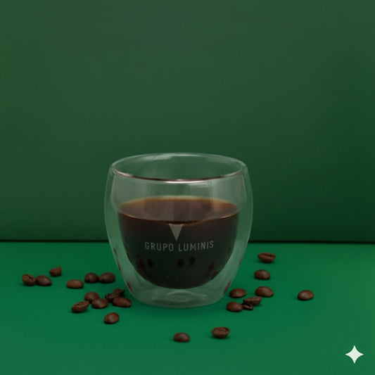 Copo de Café Parede Dupla em Vidro Personalizado | AMOUH