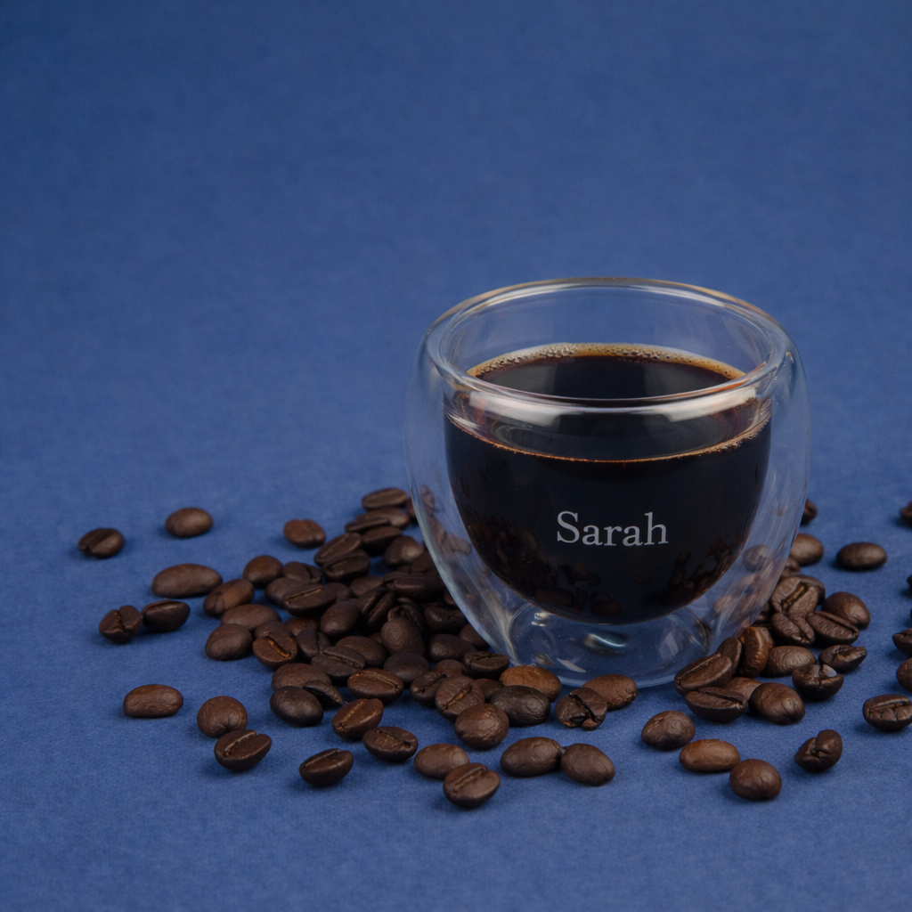 Copo de Café Parede Dupla em Vidro Personalizado | AMOUH