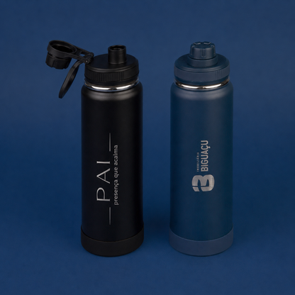 Garrafa térmica Super Bottle com borracha | Amouh