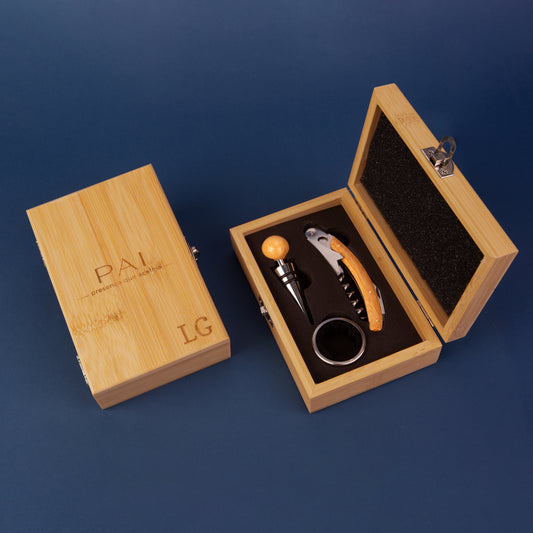Kit acessorios de vinho Bambu | AMOUH