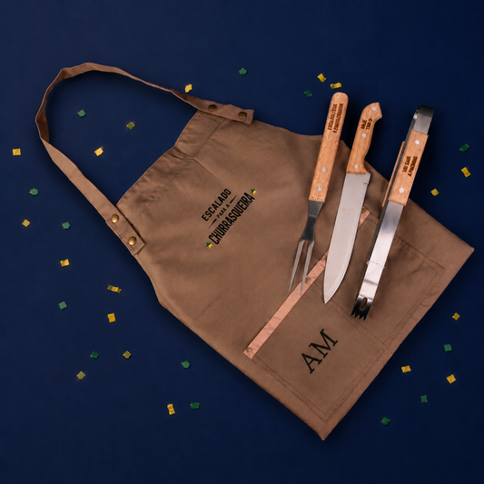 Kit para churrasco personalizado a laser | AMOUH