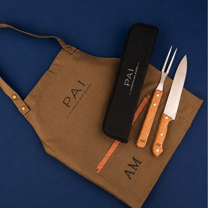 Kit para churrasco personalizado a laser | AMOUH