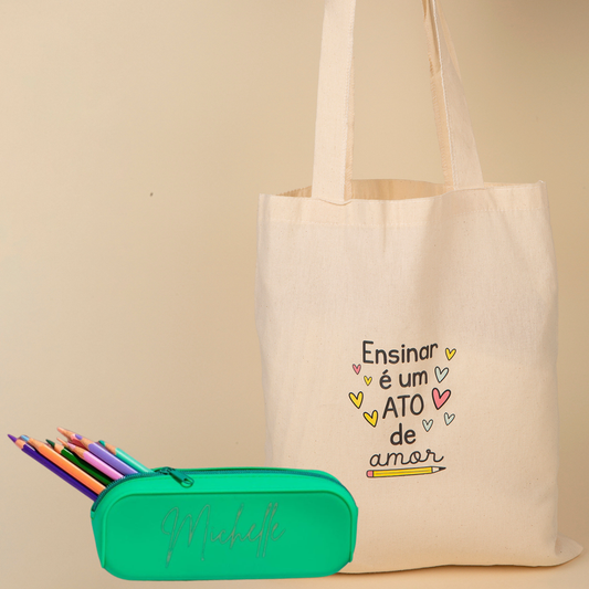 Kit PROMO Ecobag Especial Professores + Estojo Personalizado