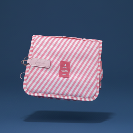 Necessaire de viagem listras com Gancho | AMOUH