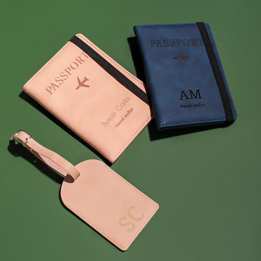 Travel Case porta passaporte + Tag de mala personalizados a laser| Amouh