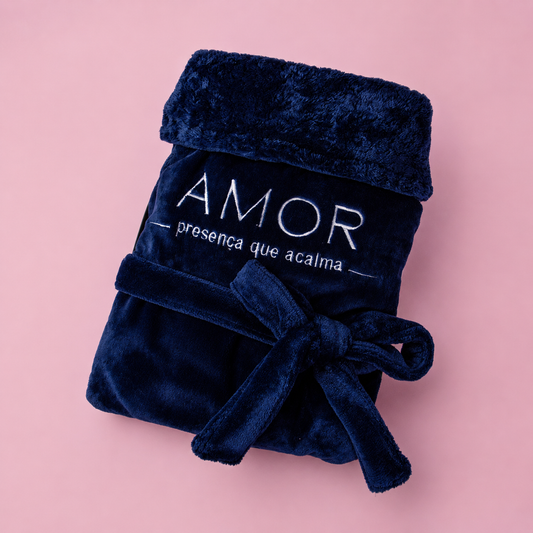 Roupão Deluxe Azul Marinho - Especial Namorados | AMOUH
