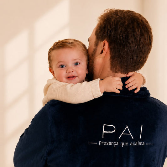 Roupão Deluxe Personalizado Azul Marinho - Especial Dia dos Pais | Amouh