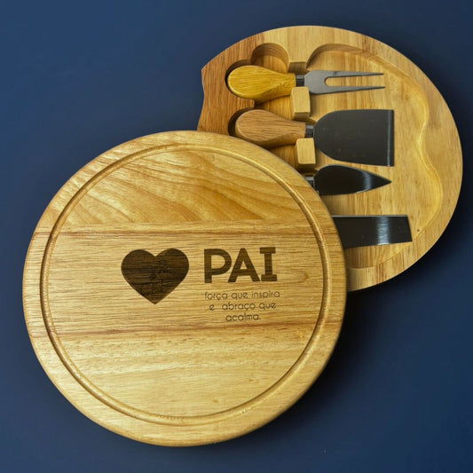 Tábua de queijos bambu com utensílios servir | AMOUH