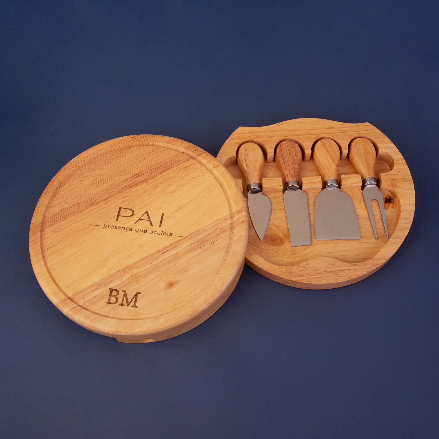 Tábua de queijos bambu com utensílios servir | AMOUH