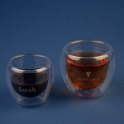 Copo de Café Parede Dupla em Vidro Personalizado | AMOUH